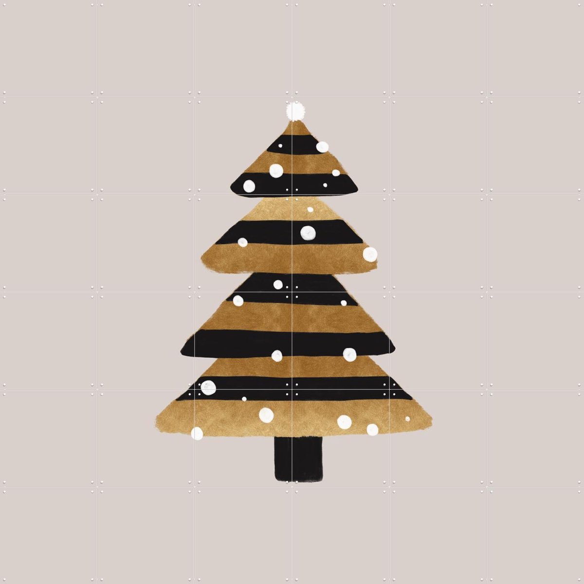 IXXI Xmas Tree, Orara Studio & Various - 120 x 120 cm - Gratis ophangtool - Grote wanddecoratie en posters Kerst, Winter