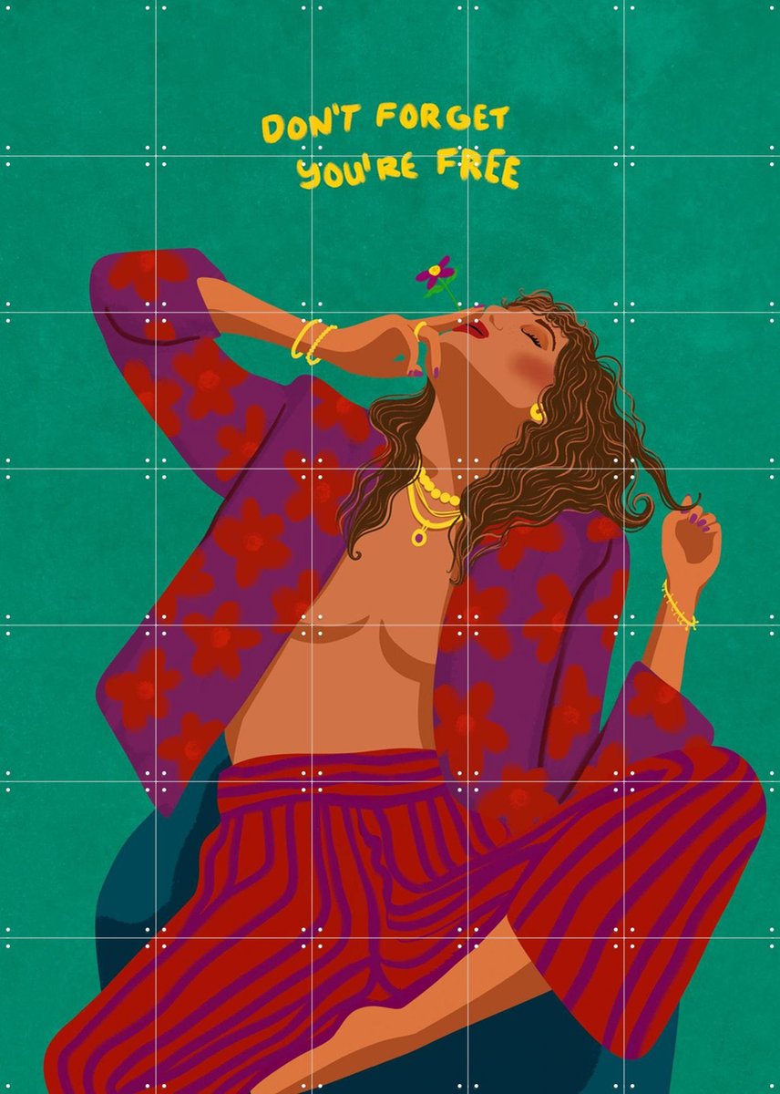 IXXI Free, Raissa Oltmanns - 100 x 140 cm - Gratis ophangtool - Grote wanddecoratie en posters - Grafisch Ontwerp, Kleurrijk, Speels, Illustraties