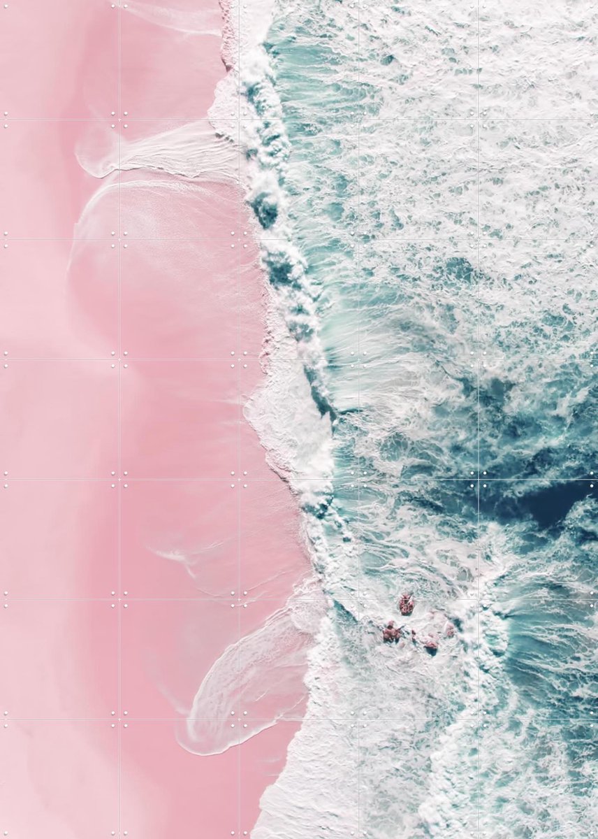 IXXI Aerial Sea of Love, Ingrid Beddoes - 100 x 140 cm - Gratis ophangtool - Grote wanddecoratie en posters - Fotografie, Kleurrijk, Abstract