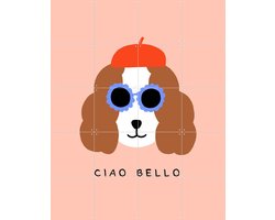IXXI Ciao Bello, Maren Gross & Various - 80 x 100 cm - Grote wanddecoratie en posters - Illustraties, Speels, Cartoonesk, Grafisch Ontwerp