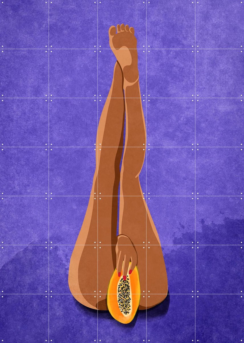 IXXI My Papaya, Raissa Oltmanns - 100 x 140 cm - Gratis ophangtool - Grote wanddecoratie en posters - Digitale Kunst, Grafisch Ontwerp, Illustraties