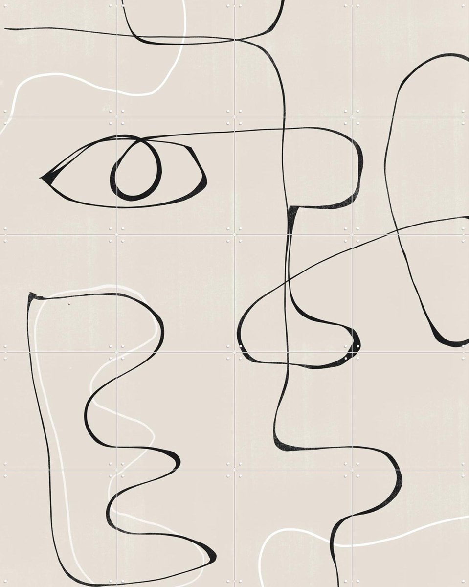 IXXI Abstract Face No.2, The Miuus Studio & Various - 80 x 100 cm - Gratis ophangtool - Grote wanddecoratie en posters - Grafisch Ontwerp, Abstract