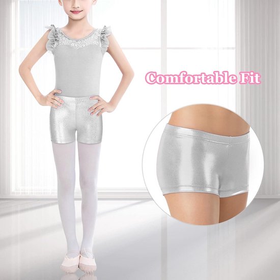 Glanzende Sportshorts voor Meisjes - Dansen, Gymnastiek en Yoga Kleding — afbeelding 2