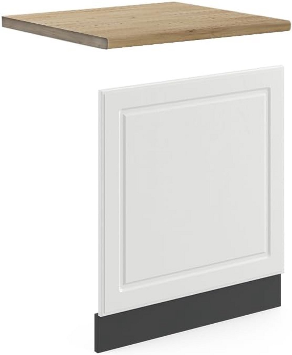 Keuken voorpaneel 60 cm Wit Landhuis Antraciet Modulair