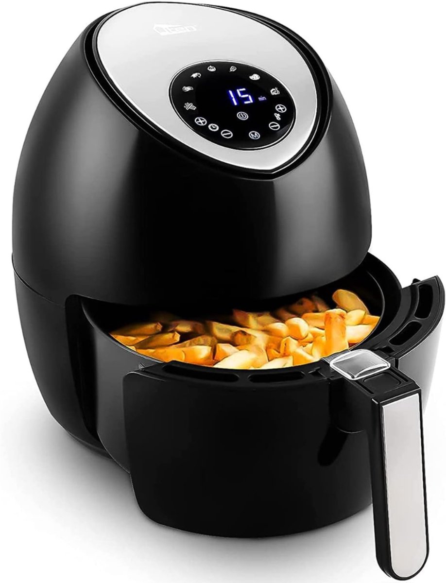 REN® Airfryer xl - Airfryer xxl - Heteluchtfriteuse - 4,5 Liter - anti-aanbakmand - Zwart - 31cm x 31cm x 36cm
