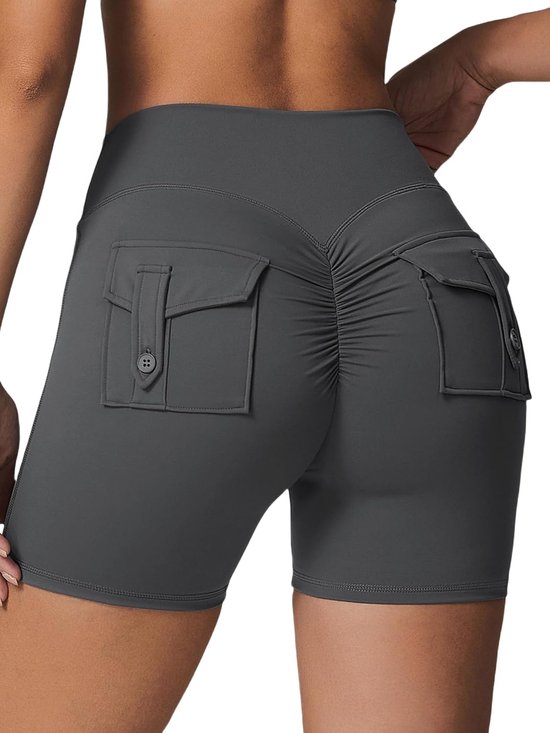 Sportbroek Vrouwen - Fitness Shorts - Workout Gym - Met Handige Zakken - Hoge Taille — afbeelding 2
