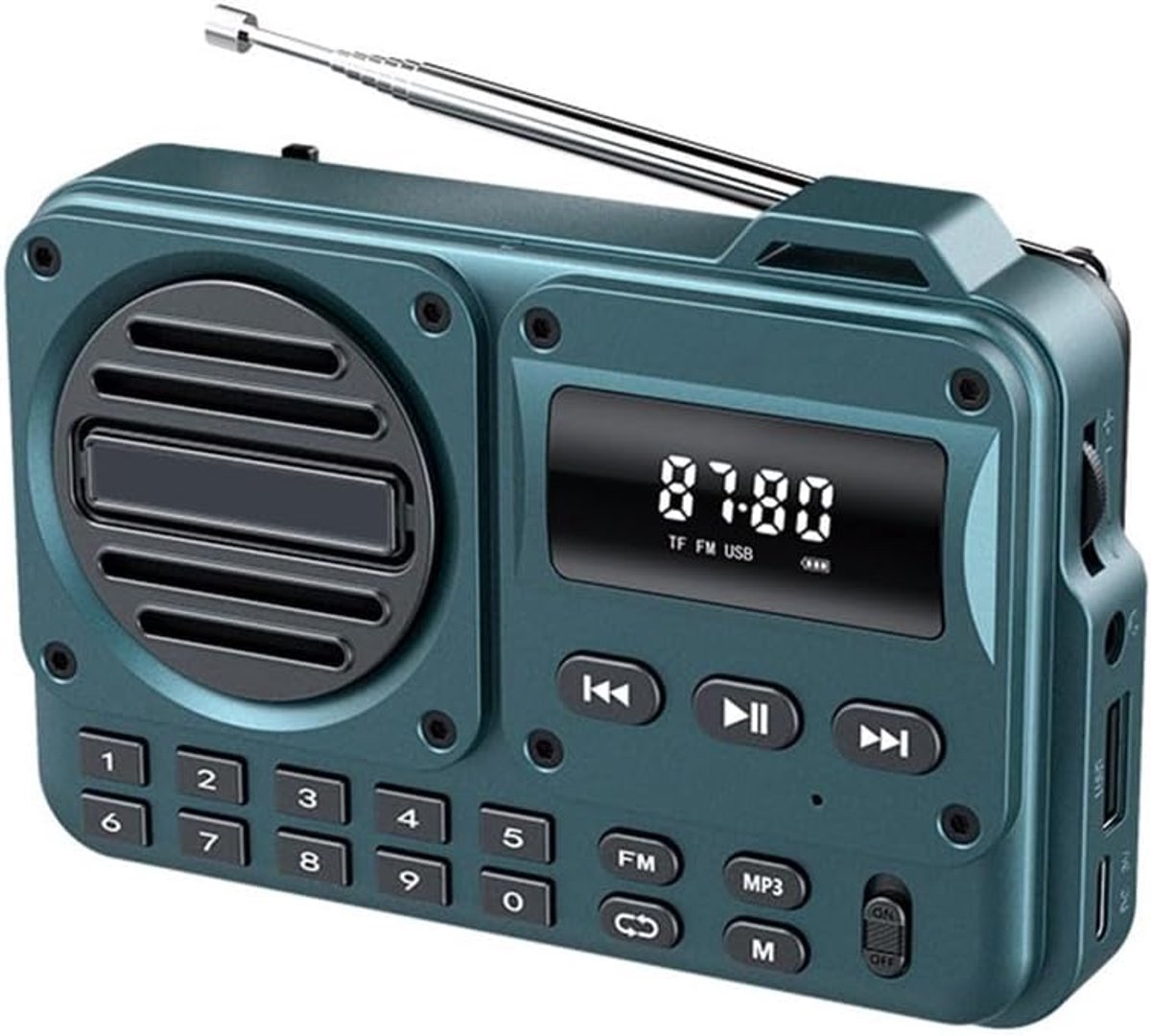 Draagbare AM/FM Radio met Oplaadbare Batterij en Krachtige Speaker