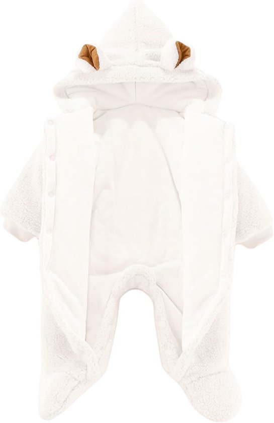 Warm Fleece Snowsuit met Capuchon en Voetjes voor Baby's (0-18 Maanden) — afbeelding 5