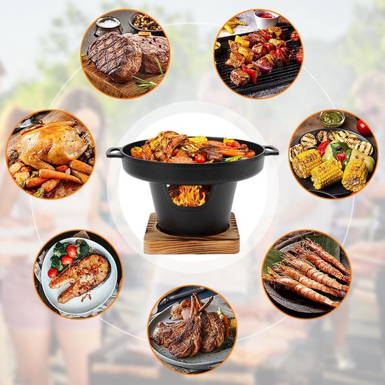 Draagbare Mini Grill - Tafel BBQ - Compact Grillen - Rookvrij Ontwerp - 844 Gram - Zwart van Merkloos — afbeelding 4