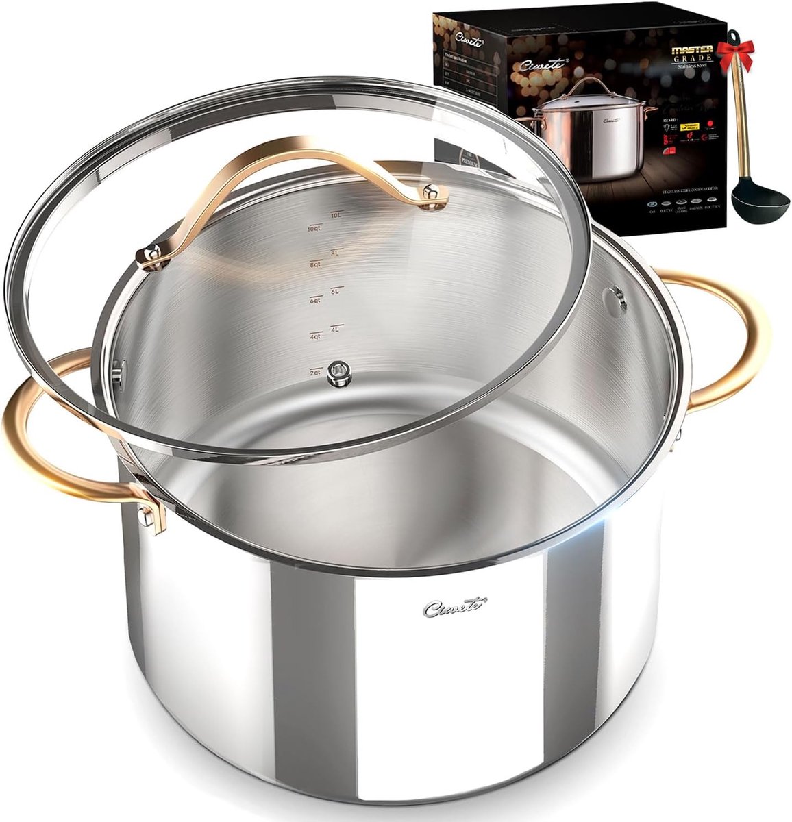 Grote Soeppan 3.5L RVS met Deksel - Geschikt voor Inductie en Oven