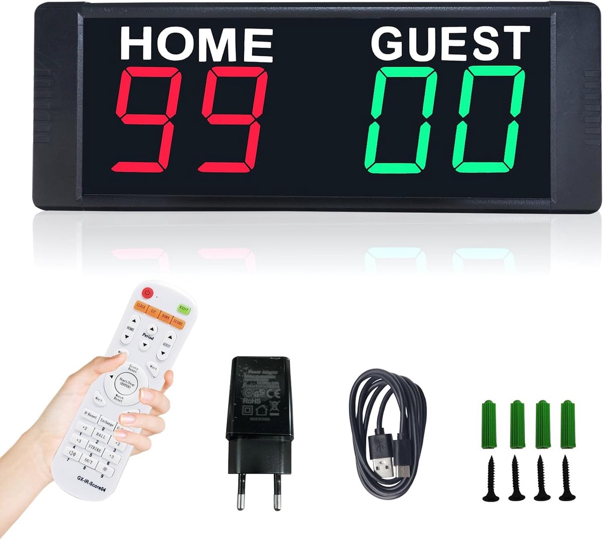 Digitaal Scorebord met Afstandsbediening voor Binnen en Buiten Sporten