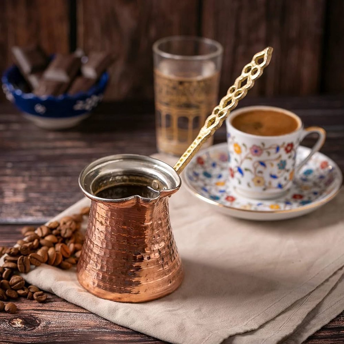 Turkse koperen koffiekan cezve nr. 3 – 300 ml – 3 kopjes