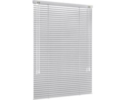 Lichtdichte Aluminium Jaloezie Zilver 150x130 cm - Zonder Boren & Inclusief Klemmen