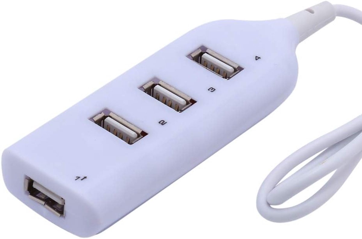 4-Poorts USB 2.0 Hub - Compacte en Draagbare USB-Splitter voor PC en Laptop