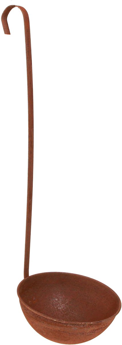 Hangende plantenbak, keukendecoratie, pollepel, roestkleurige afwerkin