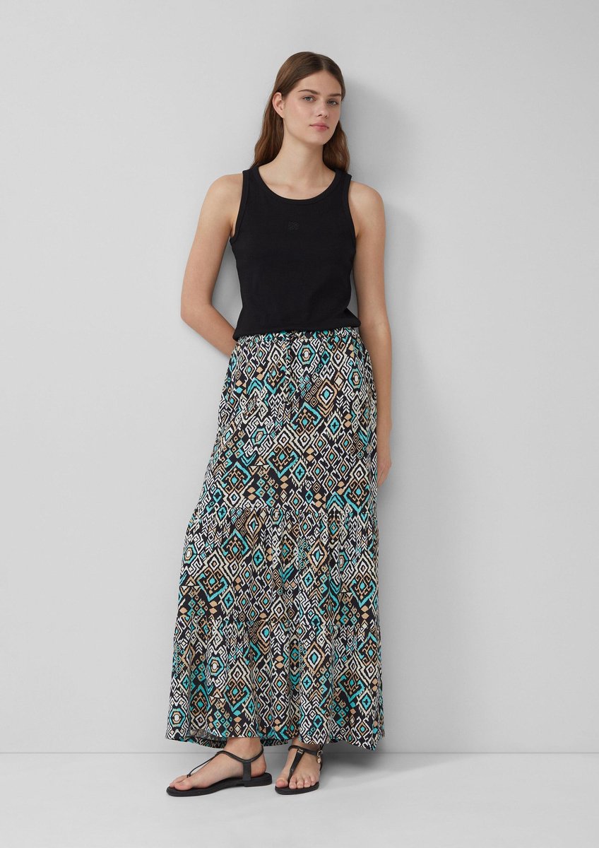 s.Oliver - female - Maxi gestreepte rok van jersey