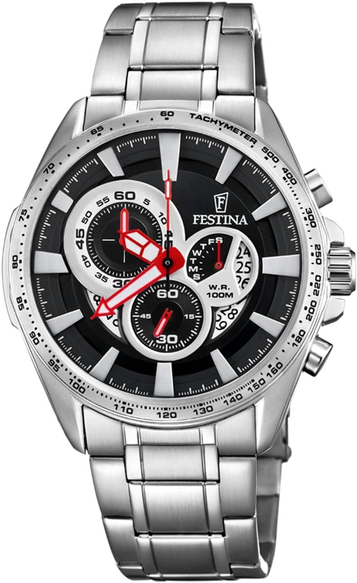 Unisex Analoog Kwarts Chronograaf Horloge met RVS Band