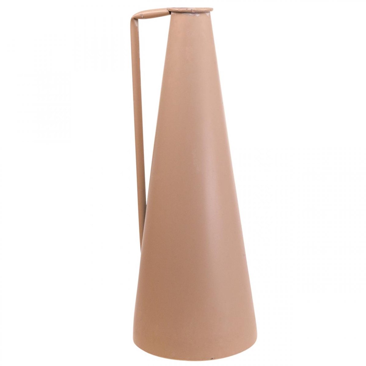 Metalen staande vaas, zalmmotief met handvat - Conisch, 20x19x48cm, vo