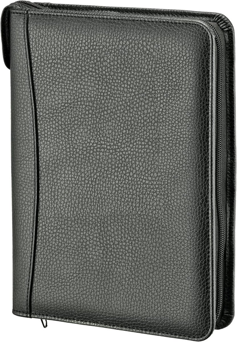 Agenda Manager A5 met Ritssluiting Zwart Softfoil