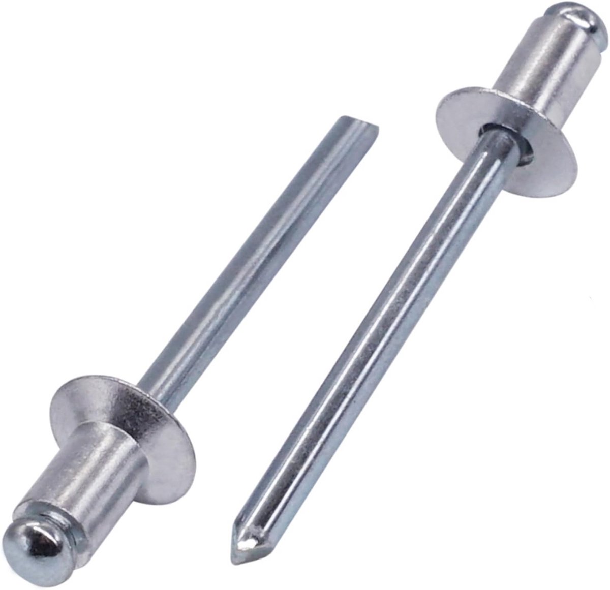 Aluminium Blindklinknagels 5x16mm met Stalen Kern - Glooiende Kop - Inclusief Boortje
