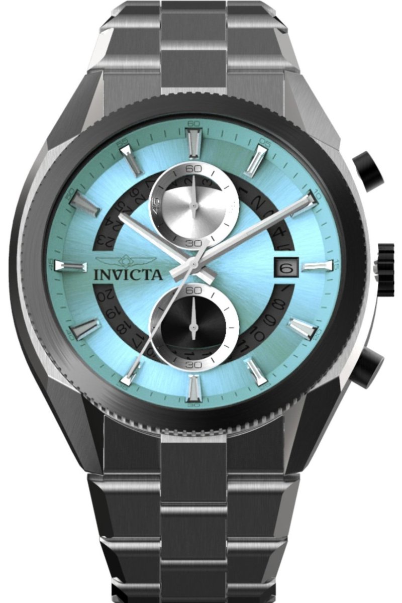 Invicta Speedway 50433 Heren Horloge - Waterdicht - Analoog - Quartz Uurwerk - Roestvrij Staal met Blauwe Wijzerplaat - 45mm