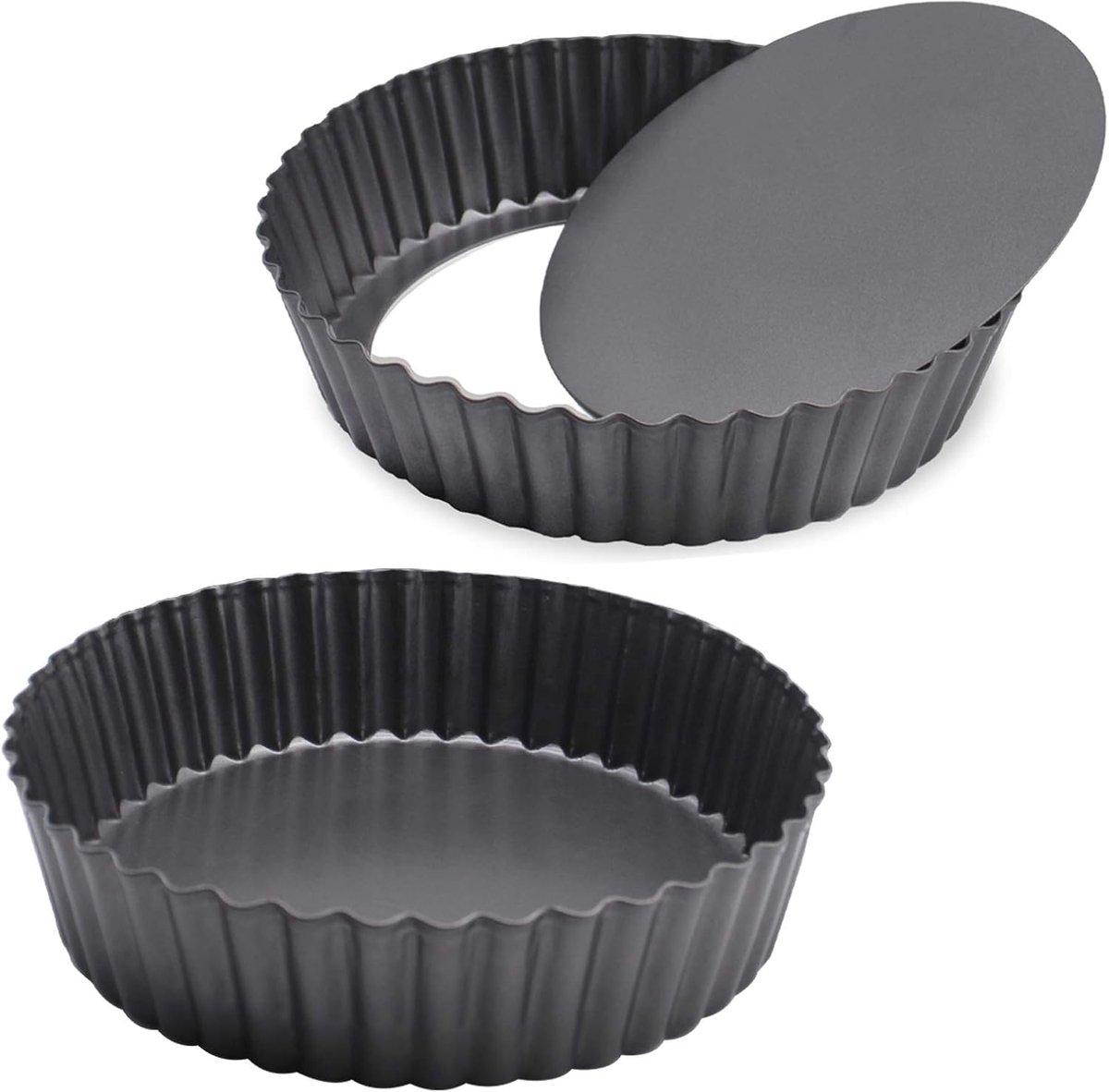 2-delige diepe taartvormen set 24 cm losse bodem antiaanbak