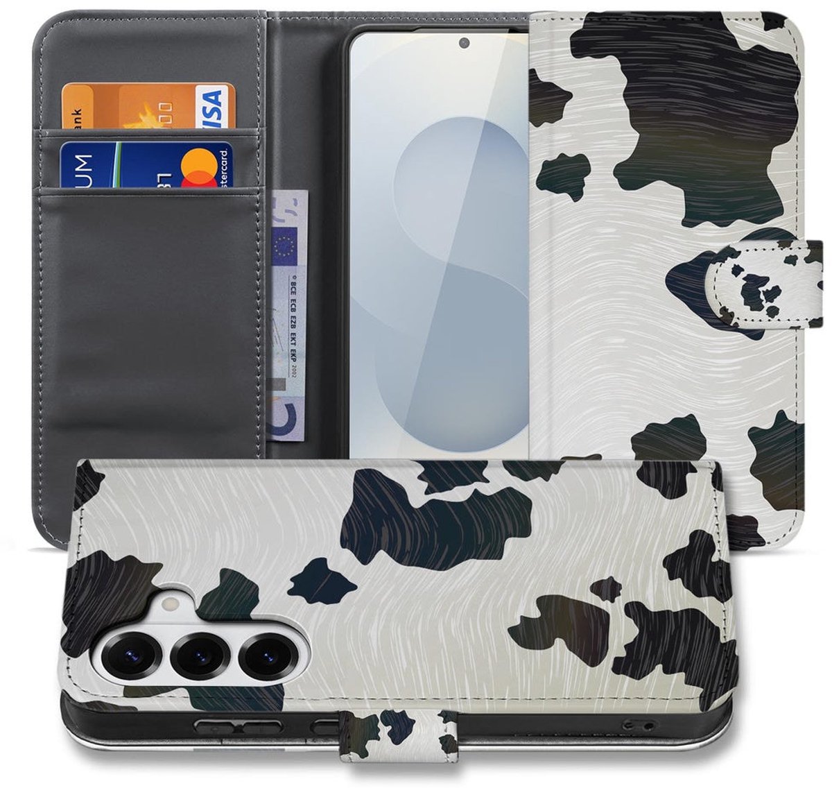 Samsung Galaxy S26 Book Case Hoesje Koeienvlekken