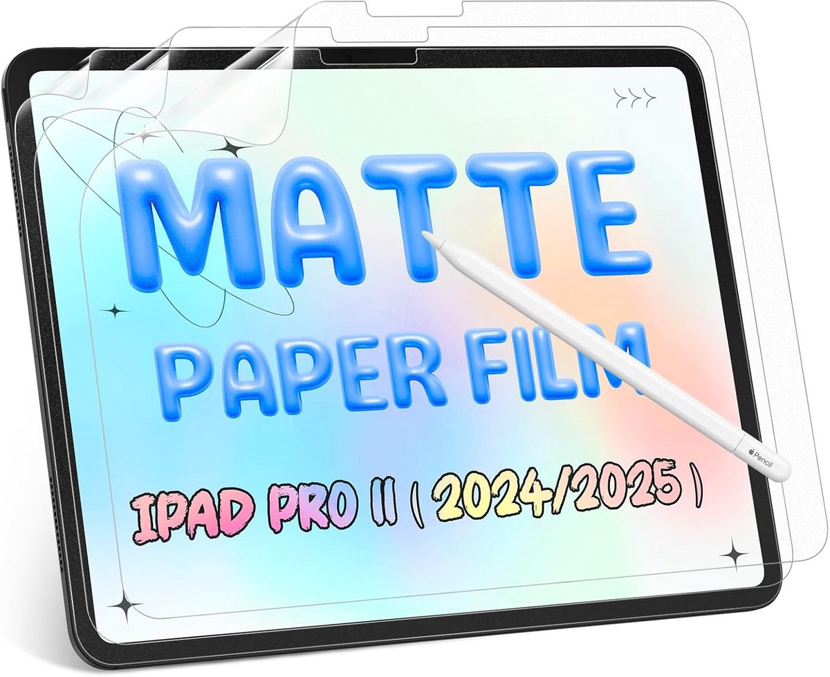3-delige matte screenprotector voor iPad Pro 11 inch M4 (2024) - glansvrije PET folie