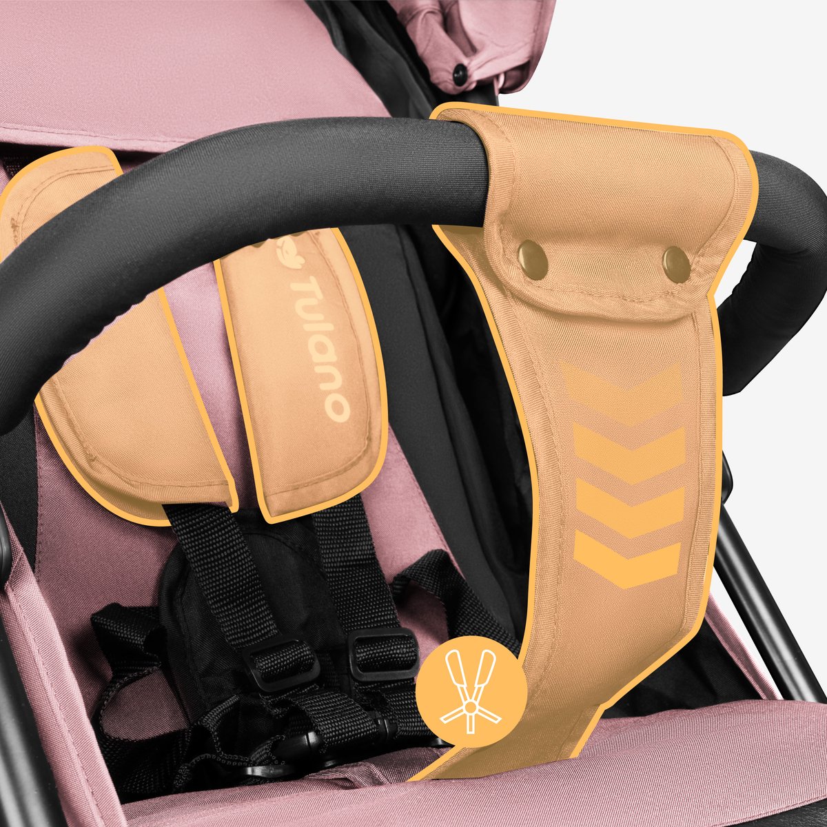 Tulano Davos 35 - Kinderwagen - Buggy - Lichtgewicht Wandelwagen met XXL Zonnekap - Verstelbare Rugleuning - Tot 22 kg -Roze – foto 5