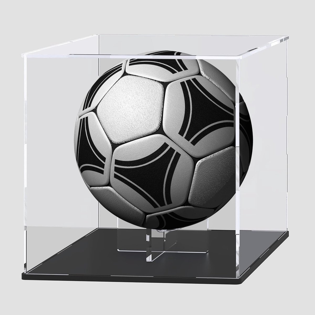 Transparante displaykast voor voetbal en volleybal in originele grootte - Tentoonstelling voor sportmemorabilia