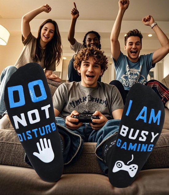 Grappige Gamer Sokken Do Not Disturb I'm Gaming - Comfortabel Katoen - Antislip Ontwerp - Uniek Cadeau voor Spelers — afbeelding 5
