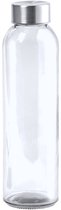 Waterfles/drinkfles AQUAMAN - glas - transparant - met RVS dop - 500 ml - Sportfles - Bidon
