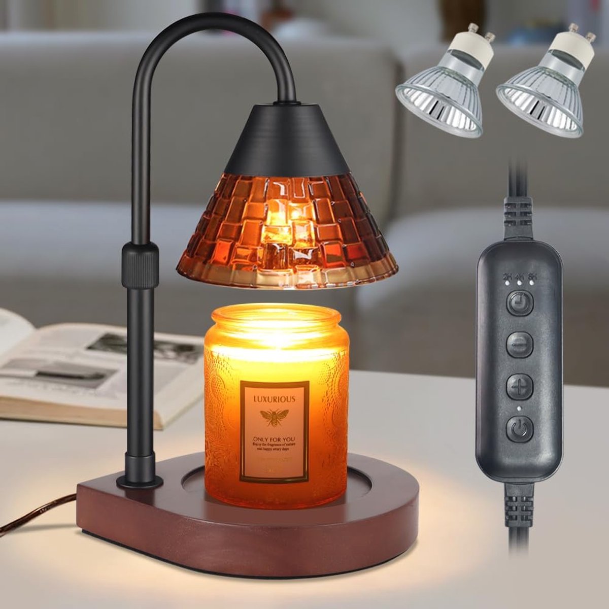 Wax Warmer Lamp - Dimbare elektrische wax warmer met timer voor wax melts en geurkaarsen