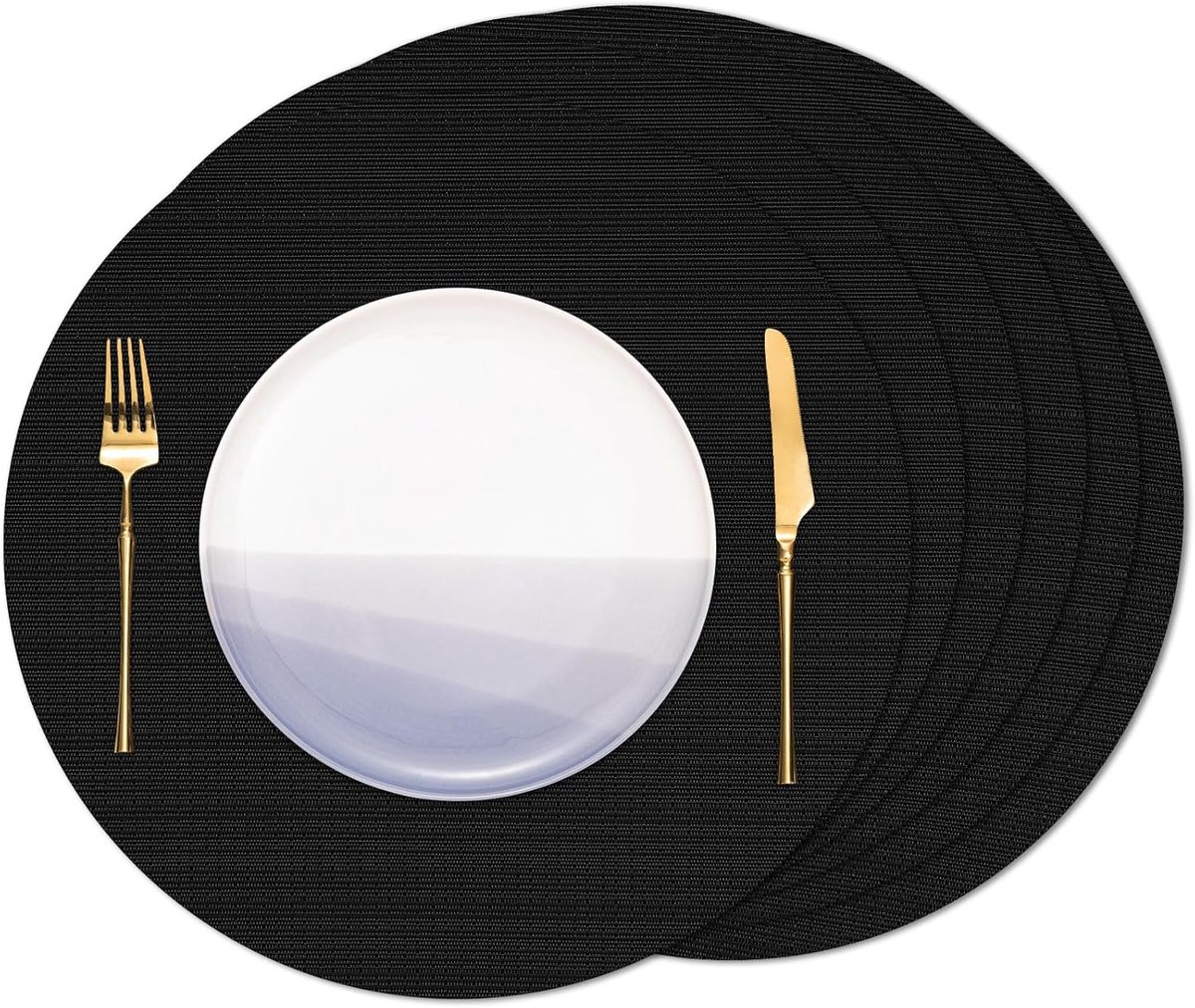 Set van 6 Ronde Wasbare Placemats Hittebestendig en Antislip voor Keukentafel