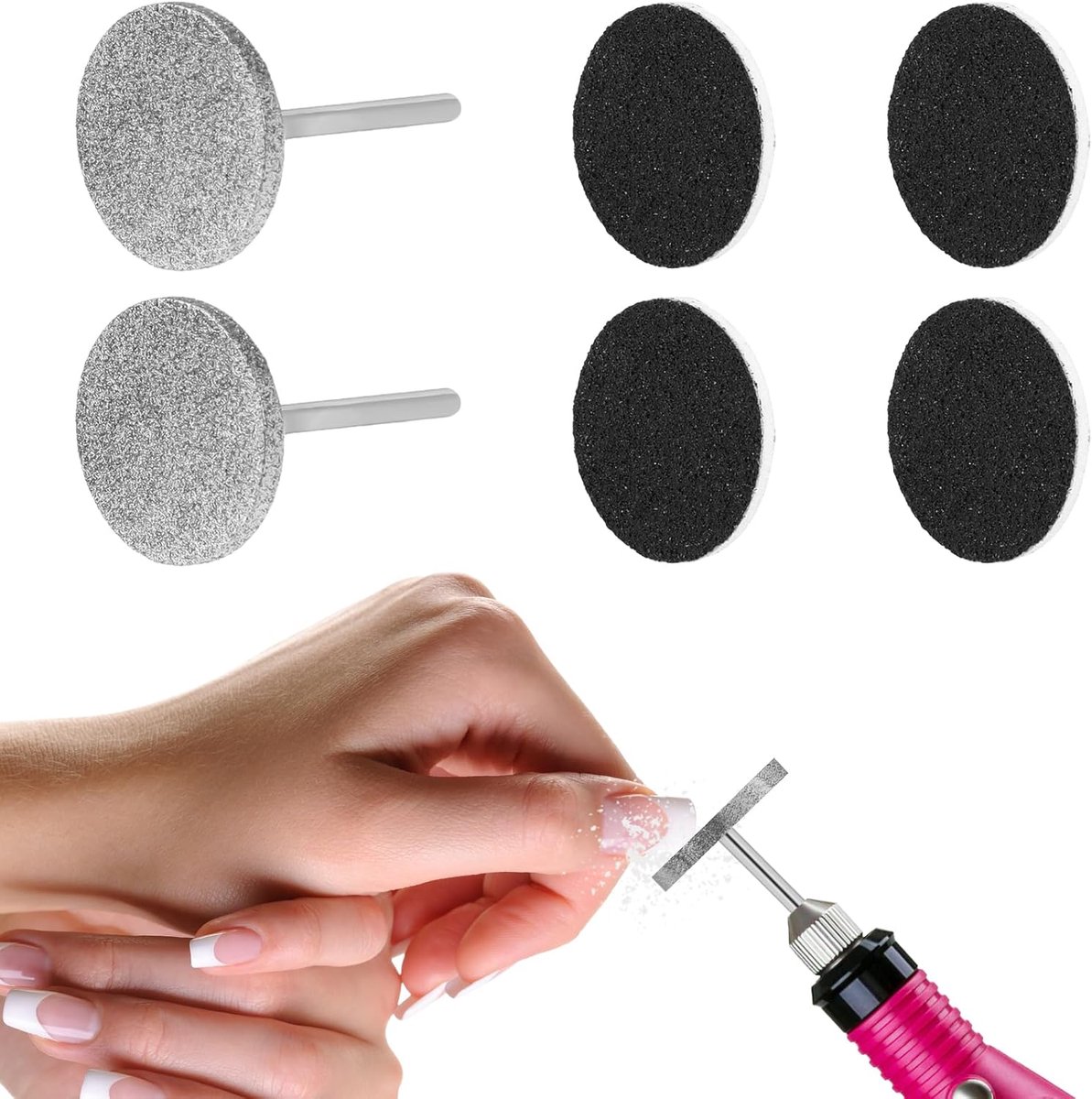 2 stuks Carbide Nagelboor Set voor Elektrische Voetvijl - Manicure en Pedicure Bits voor Nagelverzorging en Dode Huid