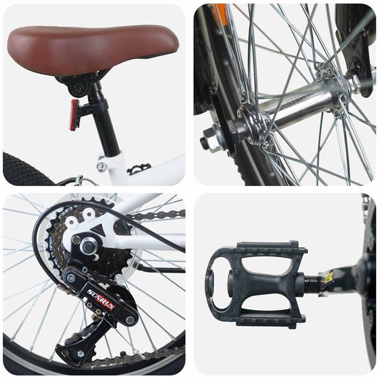 vidaXL - Mountainbike - 20 - Inch - 6-Snelheid - voor - 5-8 - jaar - oud - Wit van VidaXL — afbeelding 2