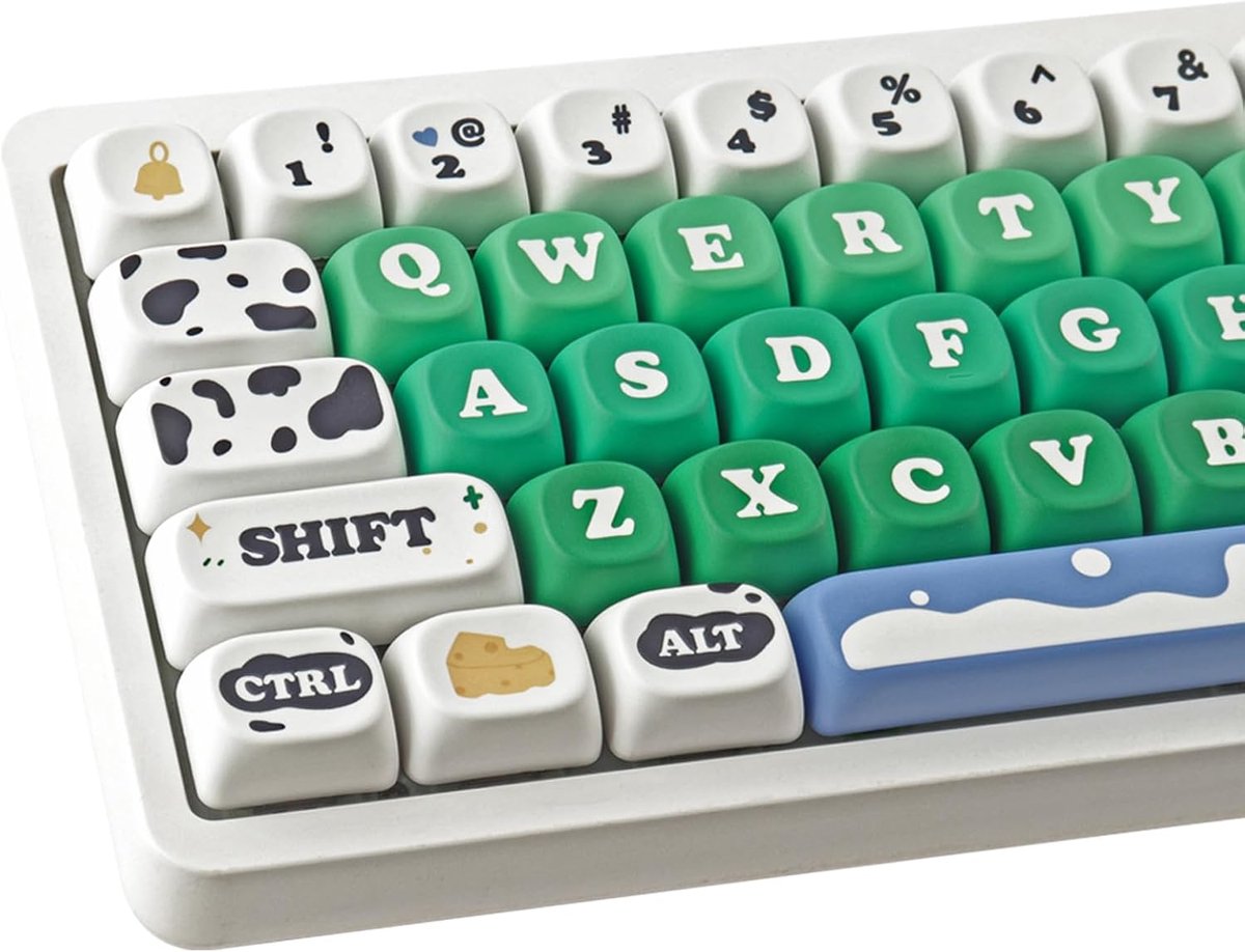 Leuke PBT Keycaps - 126 Toetsen - Dye-Sublimatie Koe Weide MOA-profiel