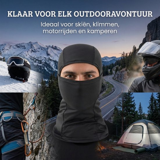Somstyle Balaclava - Cagoule pour moto - Chapeau de casque - Masque facial - Unisexe - Zwart