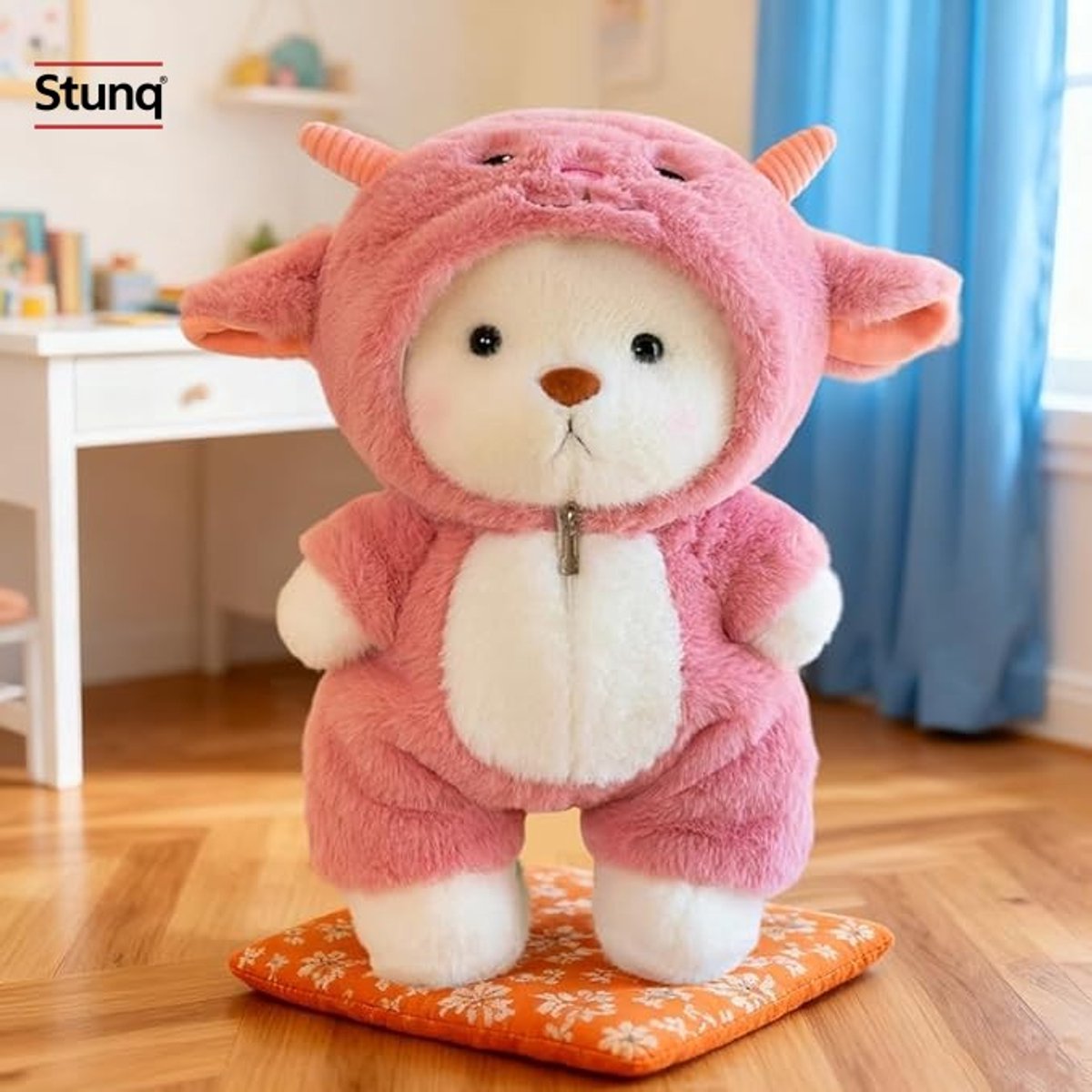 Knuffelbeer in schaapskostuum - 40 cm zachte pluche teddybeer met verwisselbare outfit