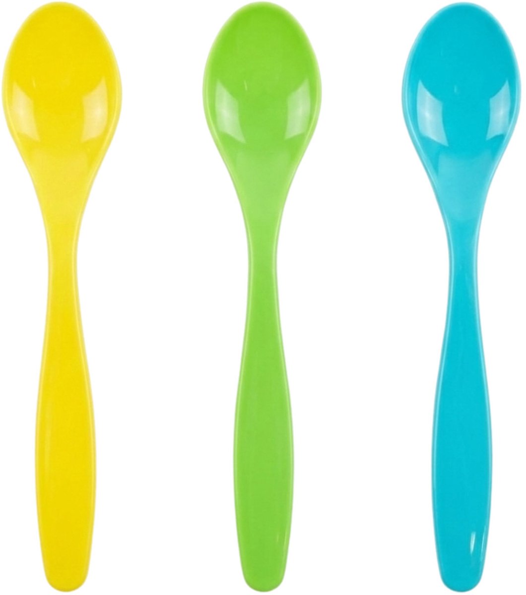 Haushaltshelden Eierlepels - kunststof - 14 cm - 12x - lepelset - diverse kleuren - ontbijt