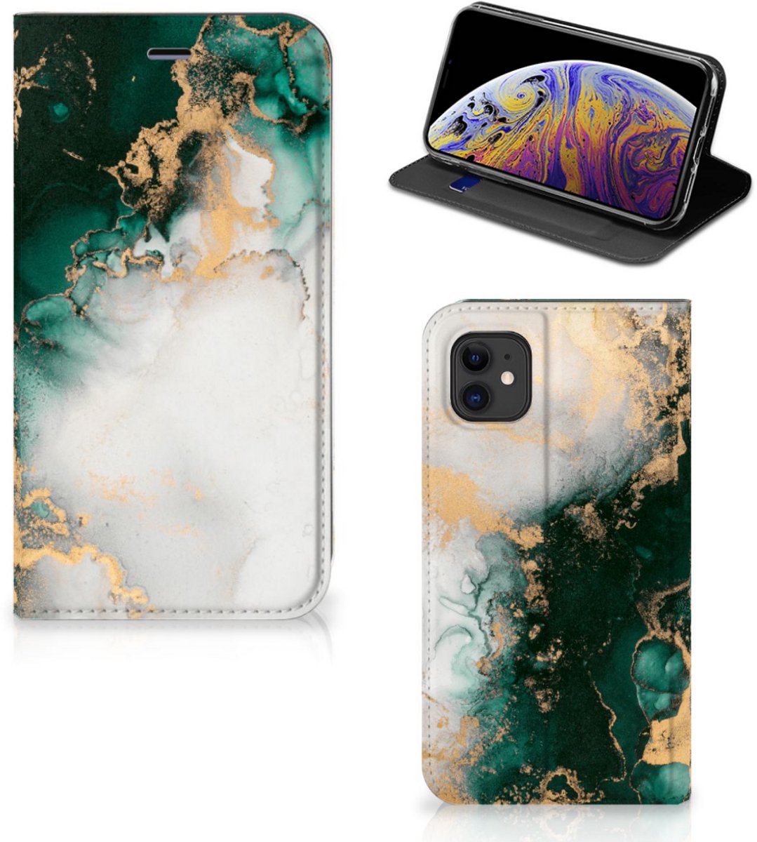 Standcase voor Apple iPhone 11 Marmer Groen
