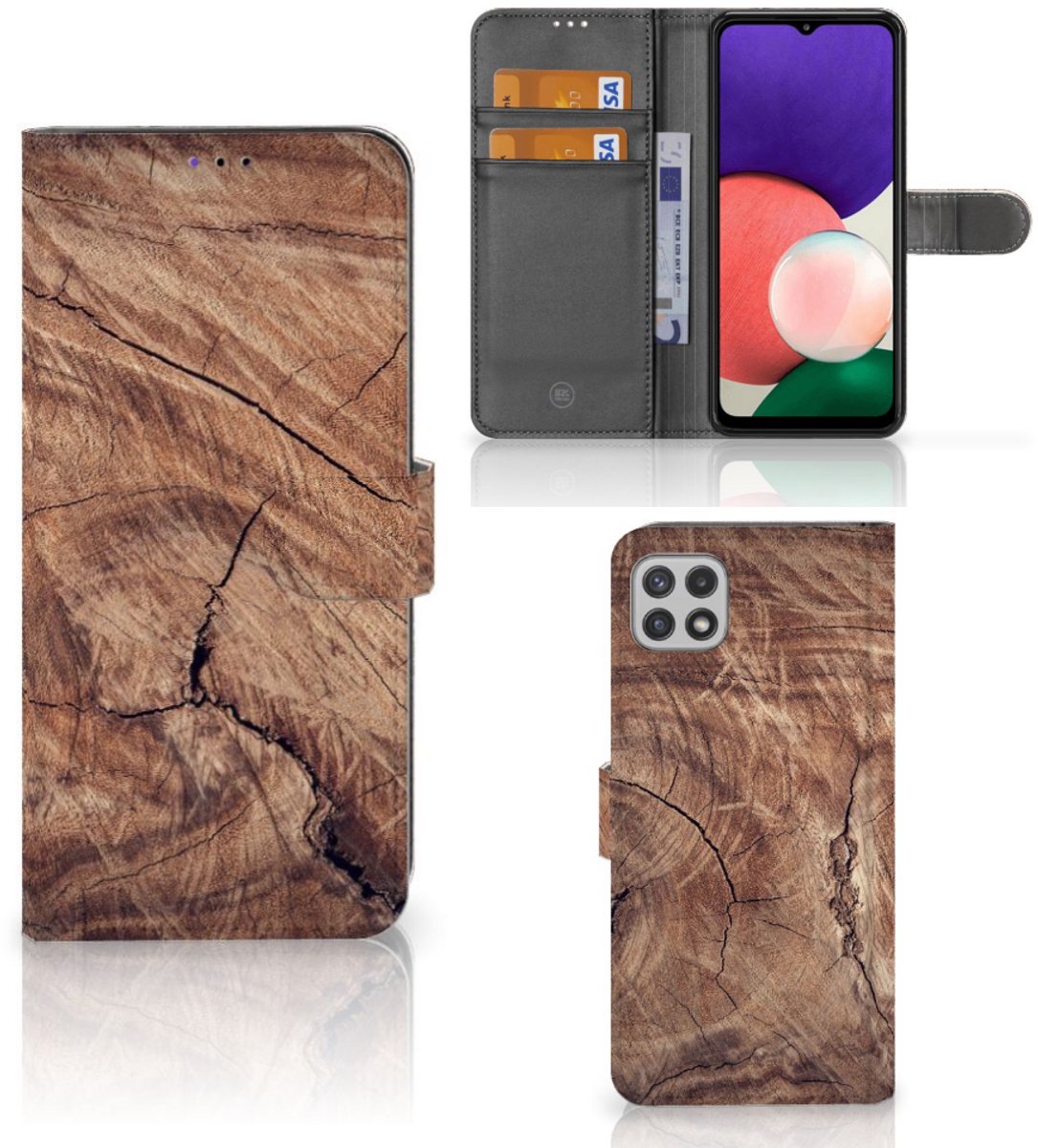 Samsung Galaxy A22 5G Book Style Case Tree Trunk