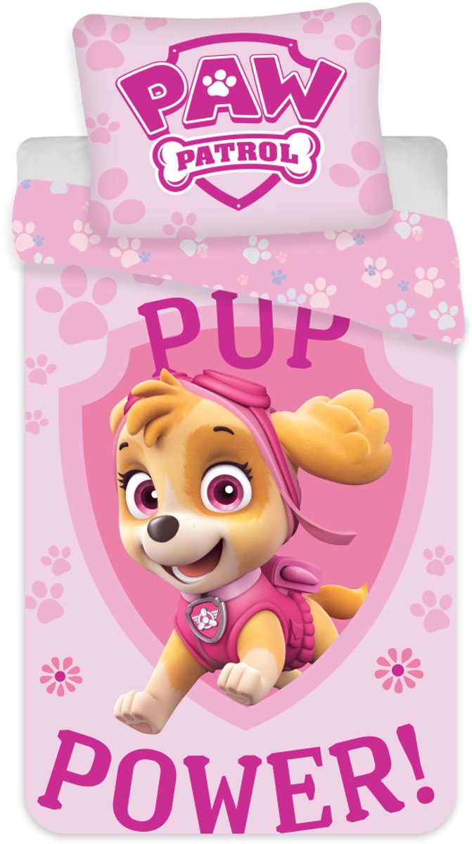 Babydekbedovertrek Paw Patrol - 100 x 135 cm 40 x 60 cm 100% katoen