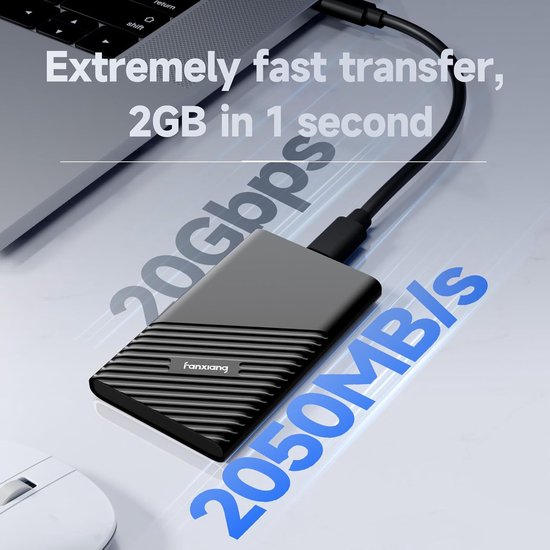 4TB Externe SSD - 2000MB/s USB 3.2 Gen2x2 - Draagbare Harde Schijf voor Desktop en Laptop — afbeelding 4