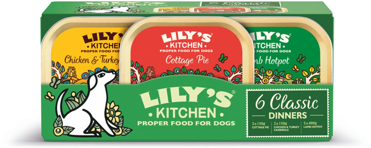 Lily's Kitchen Lily's Kitchen Hondenvoer Nat Klassiek Menu Selectiebox - 2 x 6x150 gr - Voordeelverpakking