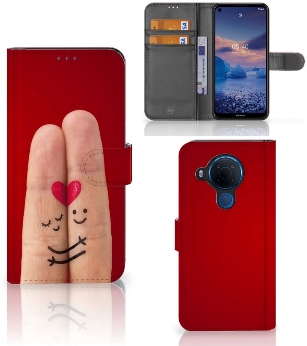 Book Case voor Nokia 5.4 Wallet Case met Pasjes Liefde - Origineel Romantisch Cadeau