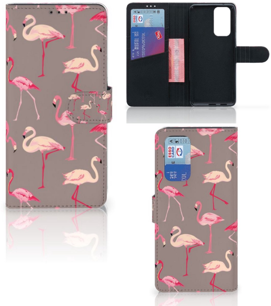OnePlus 9 Pro Telefoonhoesje met Pasjes Flamingo