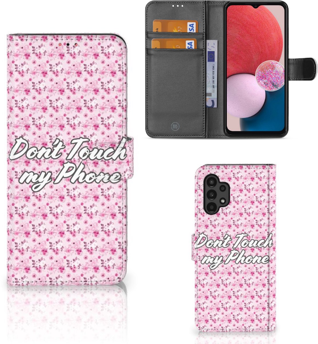 Samsung Galaxy A13 (4G) Portemonnee Hoesje Flowers Pink DTMP