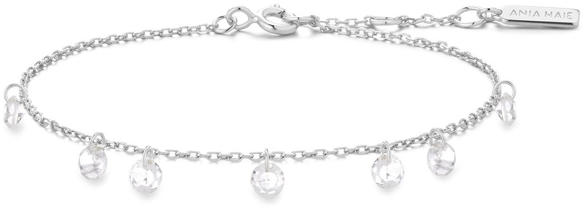Silver Droplet Station Bracelet S