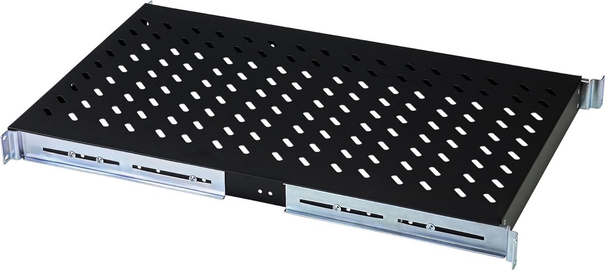Vaste Montageplank voor 19 Inch Serverkast - 1U - Zwart